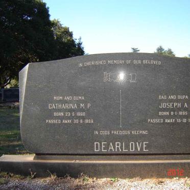 DEARLOVE Joseph A. 1895-1969 &amp; Catharina M.P. 1890-1969