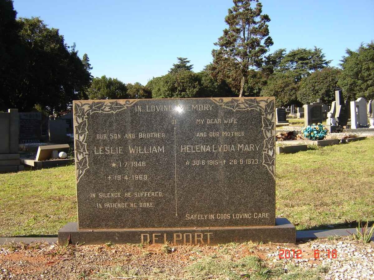 DELPORT Leslie William 1948-1969 :: DELPORT Helena Lydia Mary 1915-1973