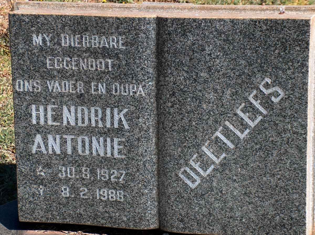 DEETLEFS Hendrik Antonie 1927-1988