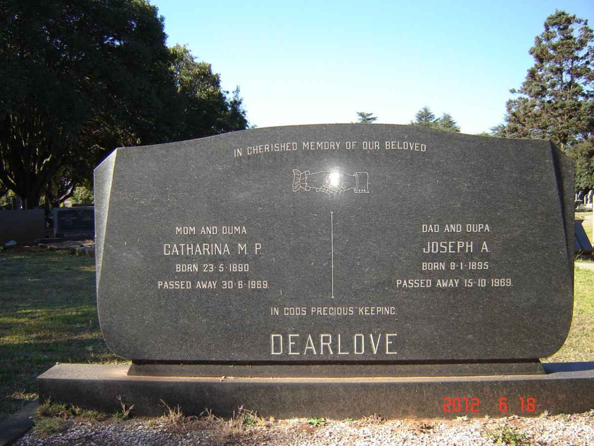 DEARLOVE Joseph A. 1895-1969 &amp; Catharina M.P. 1890-1969