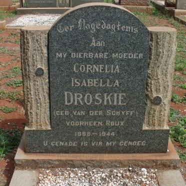 DROSKIE Cornelia Isabella vooheen ROUX nee VAN DER SCHYFF 1868-1944