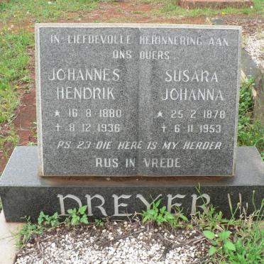 DREYER Johannes Hendrik 1880-1936 &amp; Susara Johanna 1878-1953
