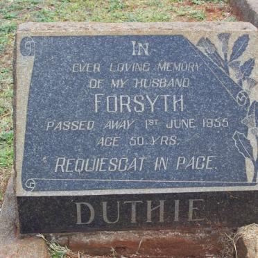 DUTHIE Forsyth -1955