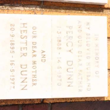 DUNN Percy 1888-1970 &amp; Hester 1895-1977