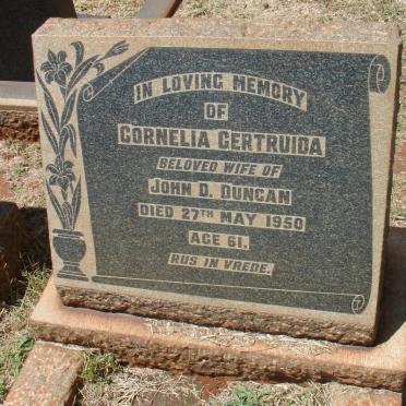 DUNCAN Cornelia Gertruida -1950