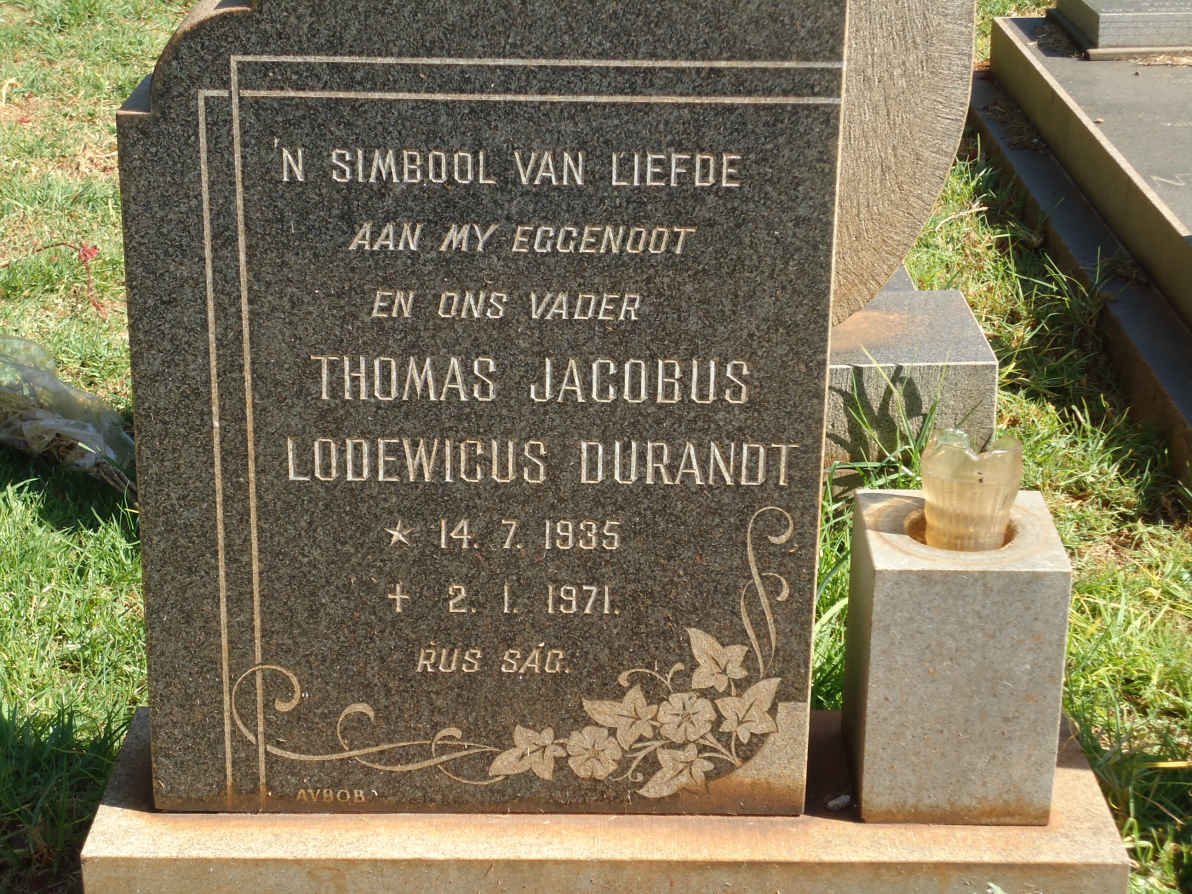 DURANDT Thomas Jacobus Lodewicus 1935-1971