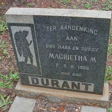 DURANT Magrietha M. 1966-1966