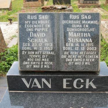 ECK David Schalk, van 1913-1953 &amp; Martha Susanna 1915-2003