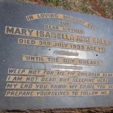 EALES Maria Isabella Ann -1939
