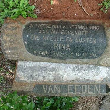 EEDEN Rina, van 1930-1968