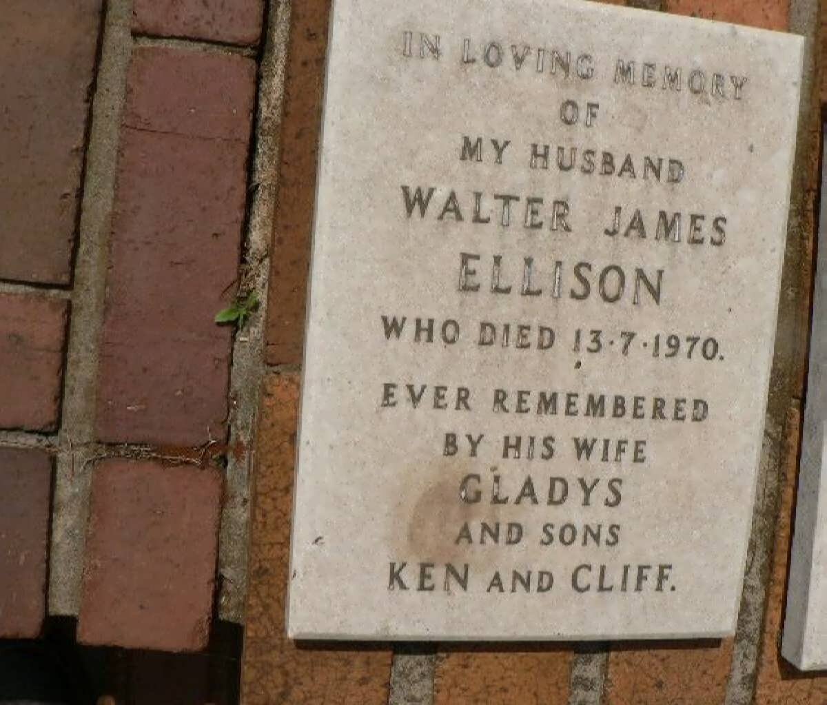 ELLISON Walter James -1970