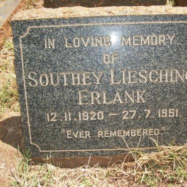 ERLANK Southey Liesching 1920-1951