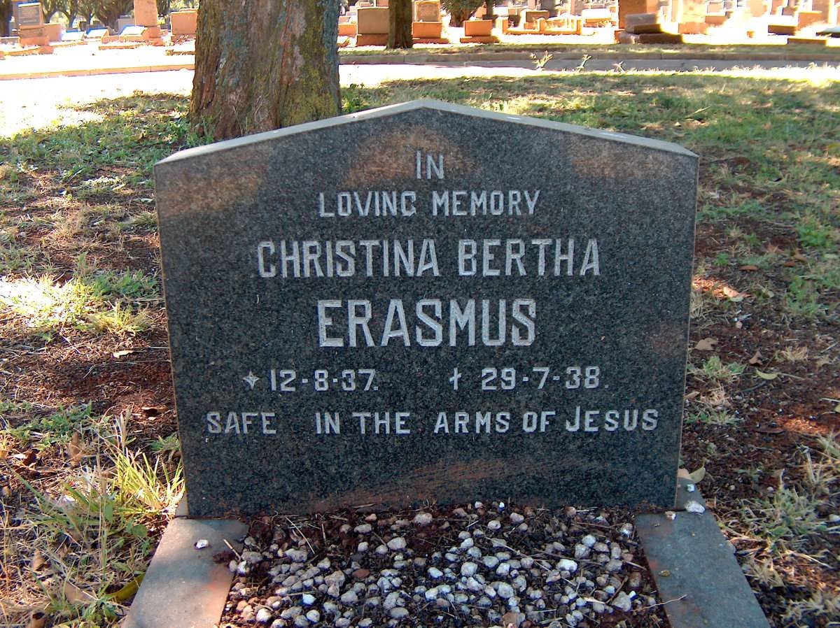 ERASMUS Christina Bertha 1937-1938