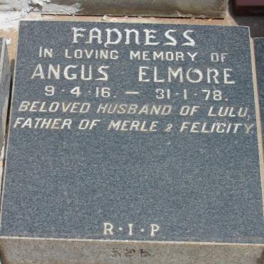 FADNESS Angus Elmore 1916-1978