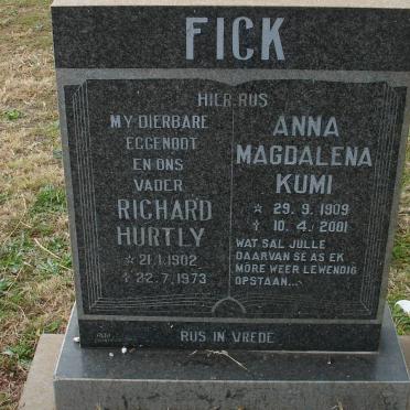 FICK Richard Hurtly 1902-1973 &amp; Anna Magdalena KUMI 1909-2001