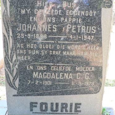 FOURIE Johannes Petrus 1898-1947 &amp; Magdalena C.G. 1901-1978