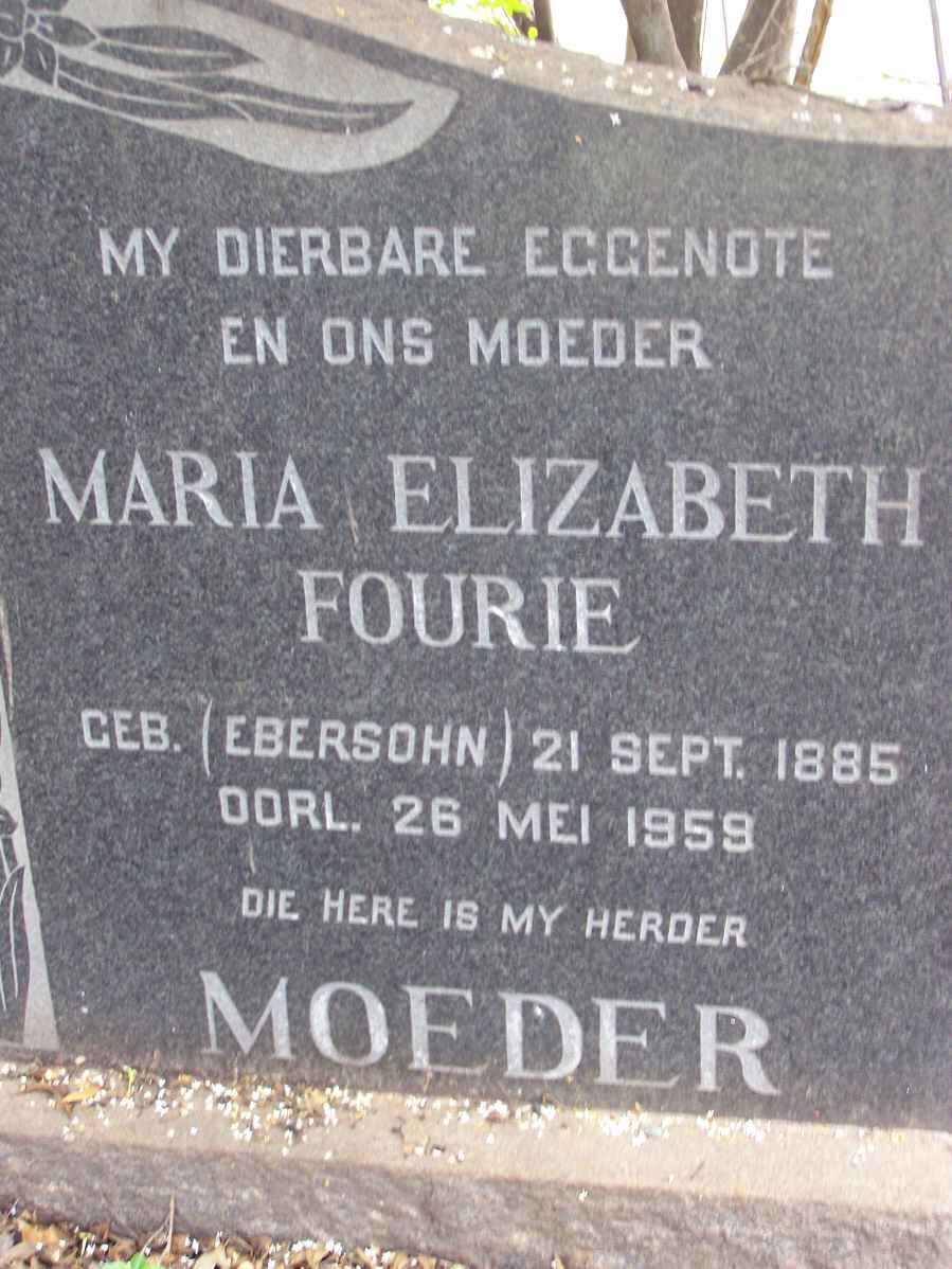 FOURIE Maria Elizabeth EBERSOHN 1885-1959