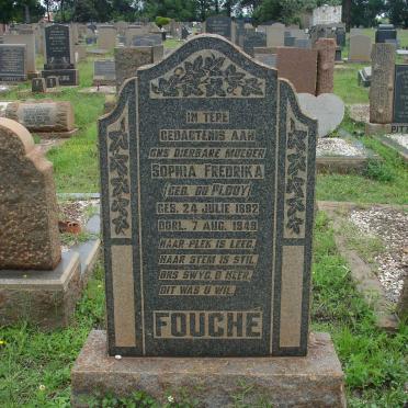 FOUCHE Sophia Fredrika nee DU PLOOY 1892-1949