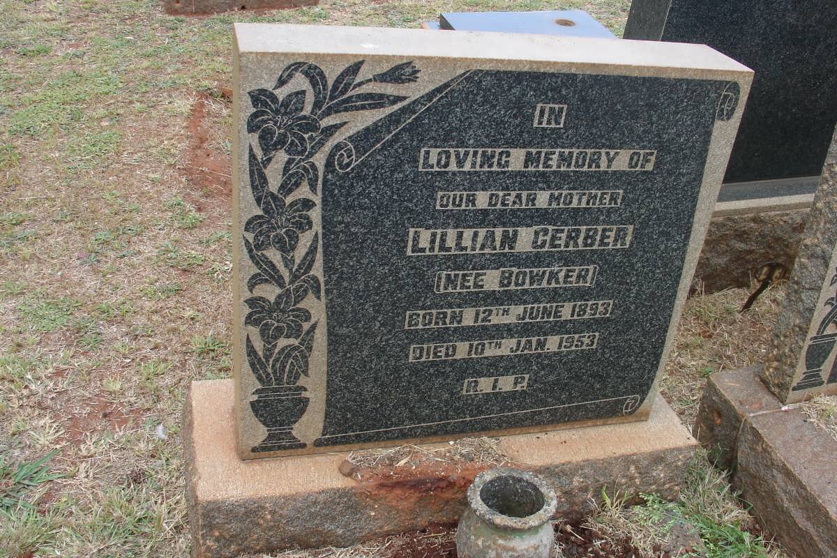 GERBER Lillian nee BOWKER 1893-1953