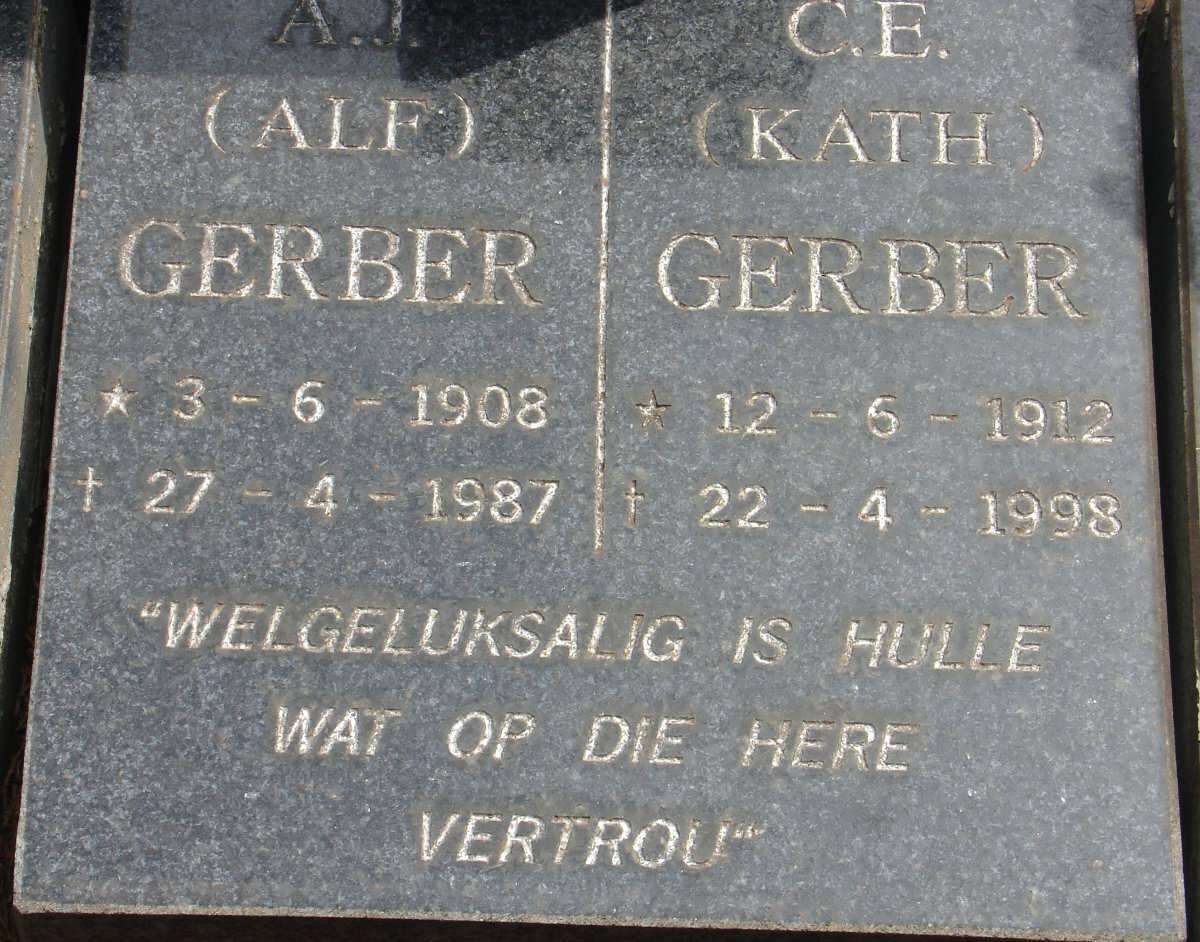 GERBER A.J. 1908-1987 &amp; C.E. 1912-1998