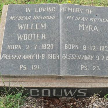 GOUWS Willem Wouter 1920-1963 &amp; Myra 1925-1985