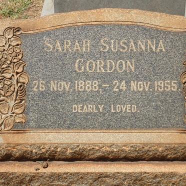 GORDON Sarah Susanna 1888-1955