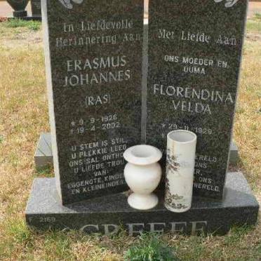 GREEFF Erasmus Johannes 1926-2002 &amp; Florendina Velda 1929-