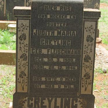 GREYLING Judith Maria nee FLEISCHMANN 1900-1946