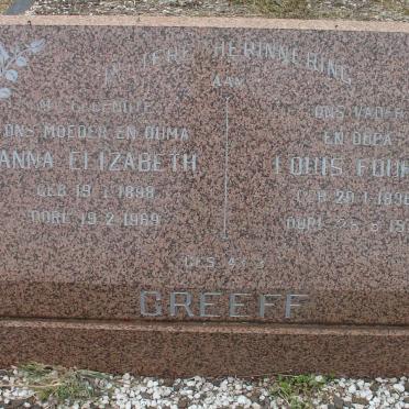 GREEFF Louis Fourie 1896-1973 &amp; Anna Elizabeth 1898-1969