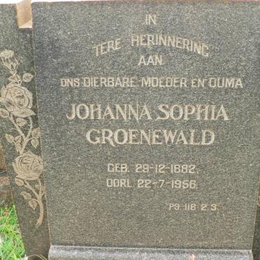 GROENEWALD Johanna Sophia 1882-1956