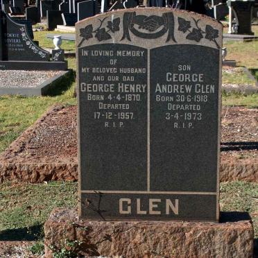 GLEN George Henry 1870-1957 :: GLEN George Andrew 1918-1973