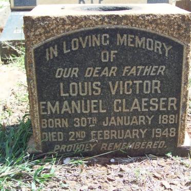 GLAESER Christina Theodora nee ACKERMANN 1857-1937 :: GLAESER Louis Victor Emanuel 1881-1948