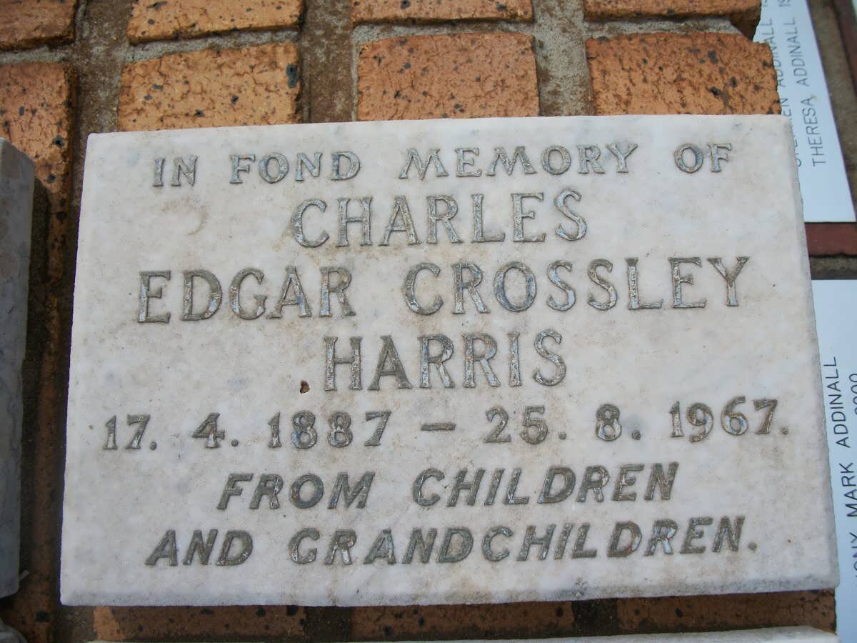 HARRIS Charles Edgar Crossley 1887-1967