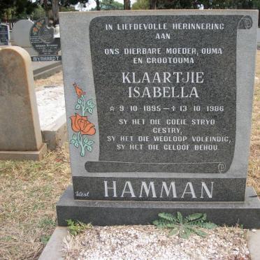 HAMMAN Klaartjie Isabella 1895-1986