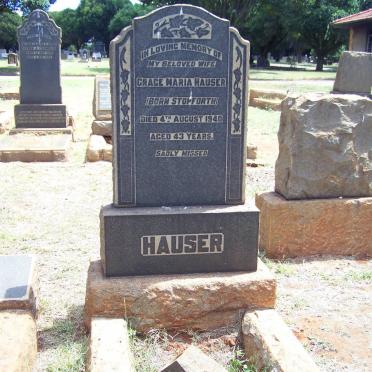 HAUSER Robert Benjamin -1956 &amp; Grace Maria STOPFORTH -1940