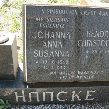 HANCKE Hendrik Chrisrtoffel 1947- &amp; Johanna Anna Susanna 1950-1989
