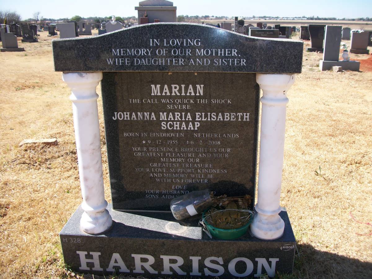 HARRISON Johanna Maria Elisabeth geb SCHAAP 1955-2008