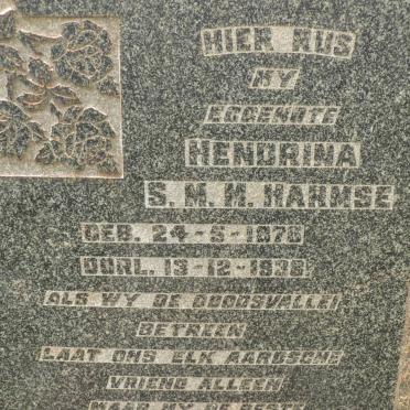 HARMSE Hendrina S.M.M. 1876-1938