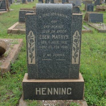 HENNING Eben Mathys 1931-1949