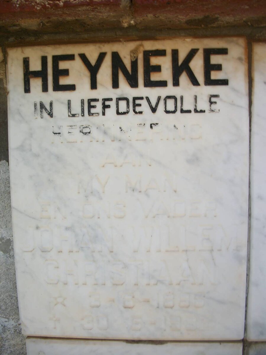 HEYNEKE Johan Willem Christiaan 1896-1982