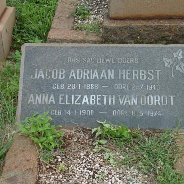 HERBST Jacob Adriaan 1888-1943 &amp; Anna Elizabeth VAN OORDT 1900-1974