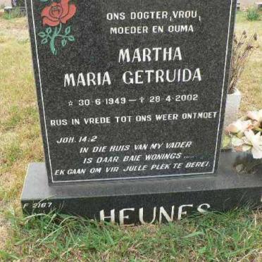 HEUNIS Martha Maria Getruida 1949-2002