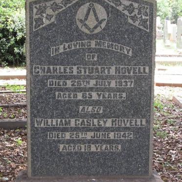 HOVELL Charles Stuart -1937 :: HOVELL William Casley -1942