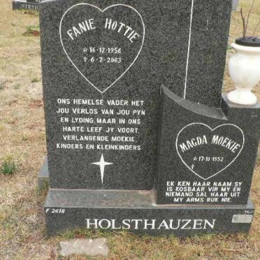 HOLSTHAUZEN Fanie 1956-2006 &amp; Magda 1952-