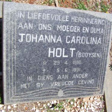 HOLT Johanna Carolina nee BOOYSEN 1916-1991
