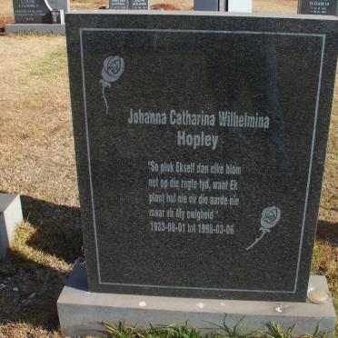 HOPLEY Johanna Catharina Wilhelmina 1933-1998