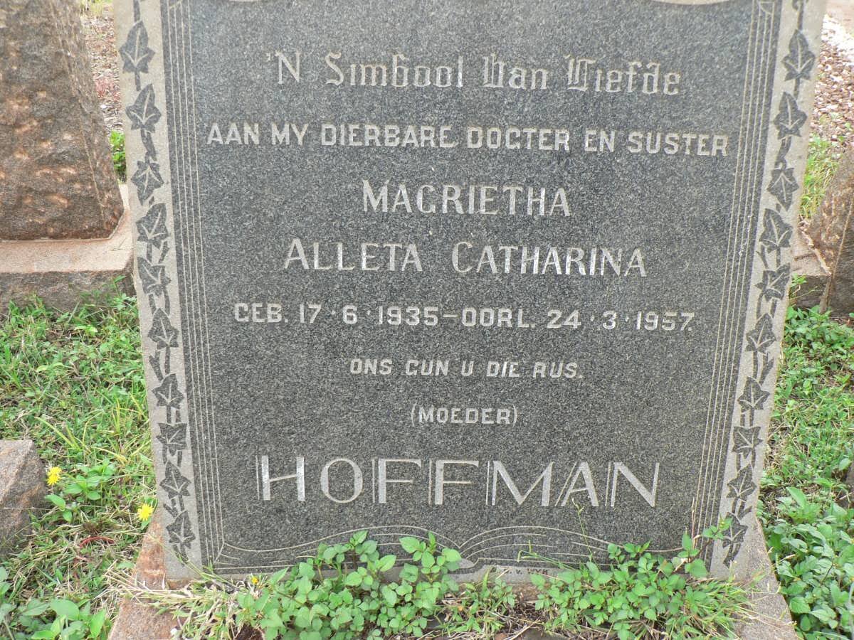 HOFFMAN Magrietha Alleta Catharina 1935-1957
