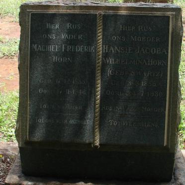 HORN Machiel Frederik 185?-1946 &amp; Hansie Jacoba Wilhelmina SWARTZ 1856-1939