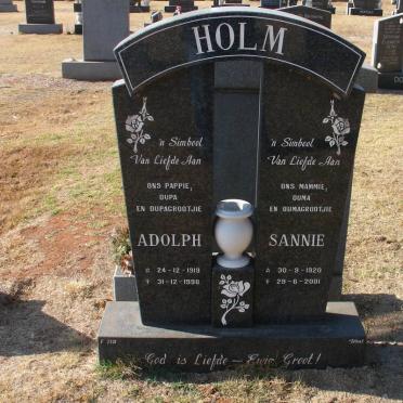 HOLM Adolph 1919-1998 &amp; Sannie 1920-2001