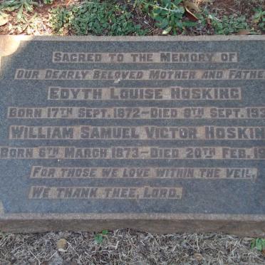 HOSKING William Samuel Victor 1873-1940 &amp; Edyth Louise 1872-1938